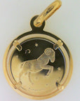 Rich Jewellery Jewellery - Necklace 10K Yellow Gold Aries Zodiac Disc Pendant