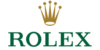 Official Rolex Logo. Gold Crown above Green Rolex.