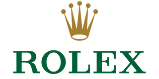 Official Rolex Logo. Gold Crown above Green Rolex.