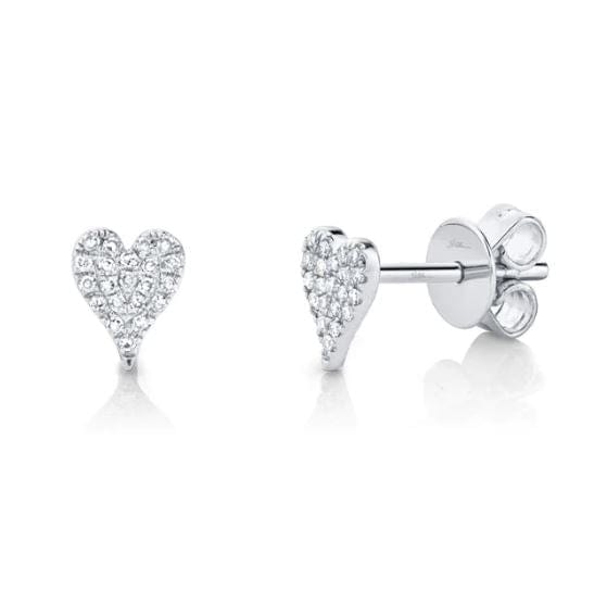 SC Jewellery - Earrings - Stud 14K White Gold 0.10ctw Diamond Pave Heart Studs