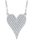 SC Jewellery - Necklace 14K white Gold 0.21ctw Diamond Pave Heart Necklace