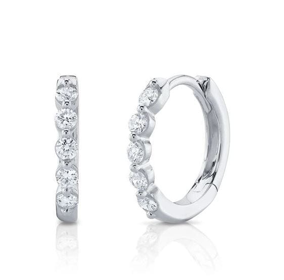 SC Jewellery - Earrings - Hoop 14K White Gold 0.24ctw Diamond Huggies