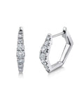 SC Jewellery - Earrings - Hoop 14K White Gold 0.49ctw Diamond Hexagon Huggies