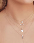 SC Jewellery - Necklace 14K Yellow Gold 0.02ctw Diamond Bail Disc Necklace