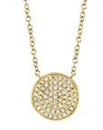 SC Jewellery - Necklace 14K Yellow Gold 0.15ctw Diamond Pave Disc Necklace