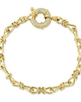 SC Jewellery - Bracelet 14K Yellow Gold 0.18ctw Diamond Pave Clasp Link Bracelet