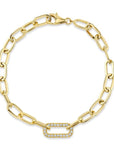 SC Jewellery - Bracelet 14K Yellow Gold 0.25ctw Diamond Center Link Paperclip Bracelet