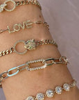 SC Jewellery - Bracelet 14K Yellow Gold 0.25ctw Diamond Center Link Paperclip Bracelet
