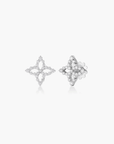 Roberto Coin Inc. Jewellery - Earrings - Stud Roberto Coin 18K White Gold Small Diamond Princess Outline Tapered Flower Stud Earrings