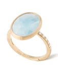 Marco Bicego Jewellery - Rings AB610-B-AQ01 MB 18KY Siviglia Oval Aqua 0.08ctw Dia Ring