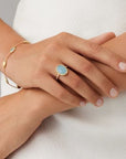 Marco Bicego Jewellery - Rings AB610-B-AQ01 MB 18KY Siviglia Oval Aqua 0.08ctw Dia Ring