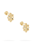 Birks Unclassified Birks Muse Guilloche Yellow Gold Earrings, Small