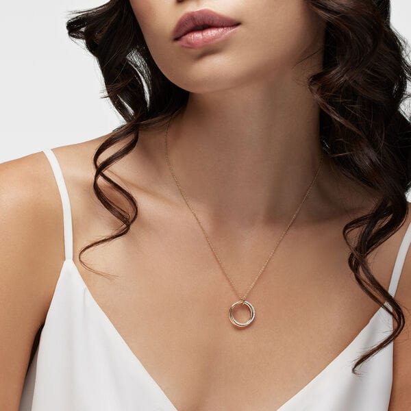 Birks Rosee du Matin Yellow Gold Circle Large Pendant Necklace