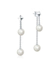 Birks Jewellery - Earrings - Drop Birks Silver Rock and Pearl Double Drop Earrings