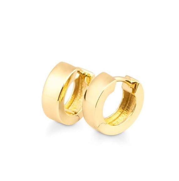 Breuning 14K Yellow Gold 12mm Square edge Huggie Hoops – Touch of