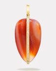 By Pariah Jewellery - Necklace - Coloured Stones By Pariah 14K Yellow Gold and Diamond Carnelian Pebble Pendant