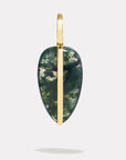 By Pariah Jewellery - Necklace By Pariah 14K Yellow Gold Small Moss Agate Pebble Pendant