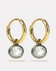 By Pariah Jewellery - Earrings - Drop BY PARIAH 14k Yellow Gold White Topaz Orbit Hoops