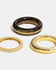 By Pariah Jewellery - Rings By Pariah Smokey Quartz Classic Ring Stack