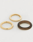 By Pariah Jewellery - Rings By Pariah Smokey Quartz Slim Classic Ring Stack
