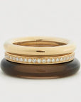 By Pariah Jewellery - Rings By Pariah Smokey Quartz Slim Classic Ring Stack