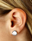 Carla Corp Jewellery - Earrings - Stud Carla 14K White Gold Curved 10mm Disc Studs