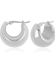 Carla Corp Jewellery - Earrings - Hoop Carla 14K White Gold Small Tapered Puffy Hoops