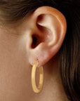 Carla Corp Jewellery - Earrings - Hoop Carla 14K Yellow Gold 1.2 inch Squared Edge Hoops