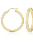 Carla Corp Jewellery - Earrings - Hoop Carla 14K Yellow Gold 1.2 inch Squared Edge Hoops