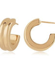 Carla Corp Jewellery - Earrings - Hoop Carla 14K Yellow Gold Double Square Edge Hoops
