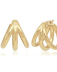 Carla Corp Jewellery - Earrings - Hoop Carla 14K Yellow Gold Open Cage Triple Hoops