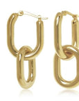 Carla Corp Jewellery - Earrings - Hoop Carla 14K Yellow Gold Oval Double Loop Link Drop Earrings