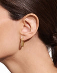dinh van Jewellery - Earrings - Hoop dinh van 18K Yellow Gold Medium Maillon Diamond Link Earrings