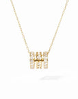 dinh van Jewellery - Necklace dinh van 18K Yellow Gold Pulse Diamond Pave 3 Row Pendant Necklace