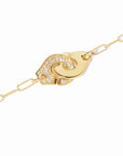 dinh van Jewellery - Bracelet dinh van 18K Yellow Gold Small Menottes Diamond Chain Bracelet