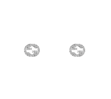 Gucci Jewellery - Earrings - Stud Gucci 18K White Gold Interlocking G Diamond Studs