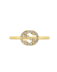 Gucci Jewellery - Rings Gucci 18K Yellow Gold Interlocking G Ring with Diamonds Size 6.5