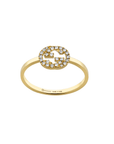 Gucci Jewellery - Rings Gucci 18K Yellow Gold Interlocking G Ring with Diamonds Size 6.5