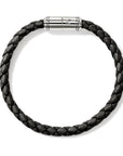 John Hardy Jewellery - Bracelet John Hardy Silver 6mm Black Leather Bracelet 7.5 Inches