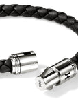 John Hardy Jewellery - Bracelet John Hardy Silver 6mm Black Leather Bracelet 7.5 Inches
