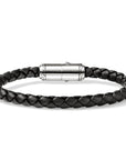 John Hardy Jewellery - Bracelet John Hardy Silver 6mm Black Leather Bracelet 7.5 Inches