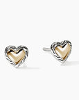 John Hardy Jewellery - Earrings - Stud John Hardy Sterling Silver and Yellow Gold Puff Heart Stud Earrings