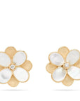 Marco Bicego Jewellery - Earrings - Stud Marco Bicego 18K Yellow Gold Diamond Mother of Pearl Petali Earrings