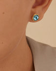 Marco Bicego Jewellery - Earrings - Stud Marco Bicego 18K Yellow Gold Jaipur Blue Topaz Stud Earrings