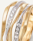 Marco Bicego Jewellery - Rings Marco Bicego 18K Yellow Gold Marrakeck Onde Diamond Five Band Ring Size 7