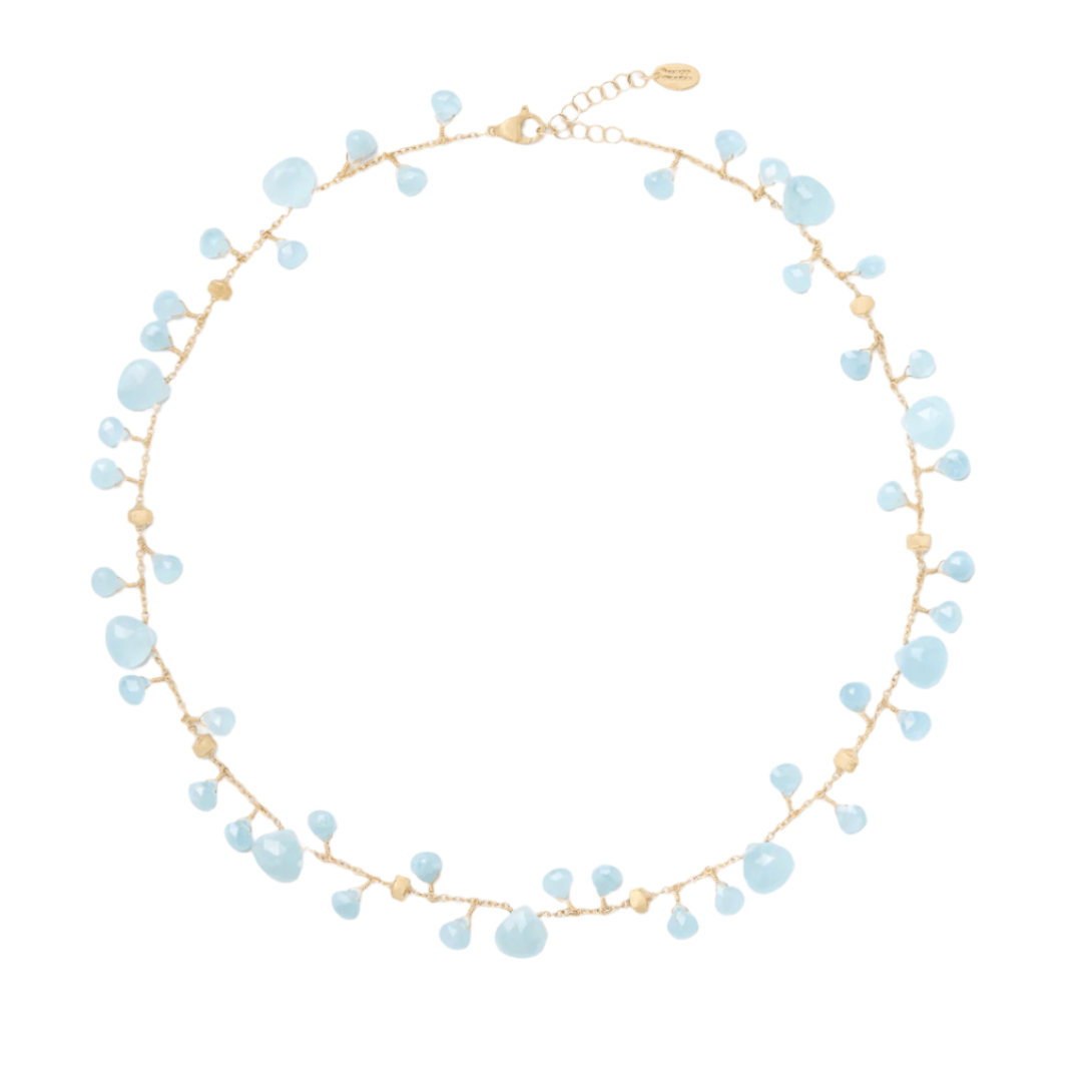 Marco Bicego 18K Yellow Gold Paradise Aquamarine Dangles Necklace