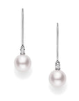 Mikimoto Jewellery - Earrings - Drop Mikimoto 18K White Gold Diamond Akoya 7mm Pearl Drop Earrings