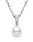 Mikimoto Jewellery - Necklace Mikimoto 18K White Gold Pearl Diamond Drop Necklace