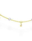 Mikimoto Jewellery - Necklace Mikimoto 18K Yellow Gold Akoya Pearl Diamond Drop Necklace