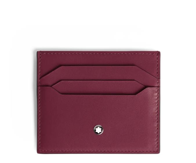 モンブラン  winecolor Montblanc Meisterstück Burgundy 6CC Leather Card Holder – Touch of
